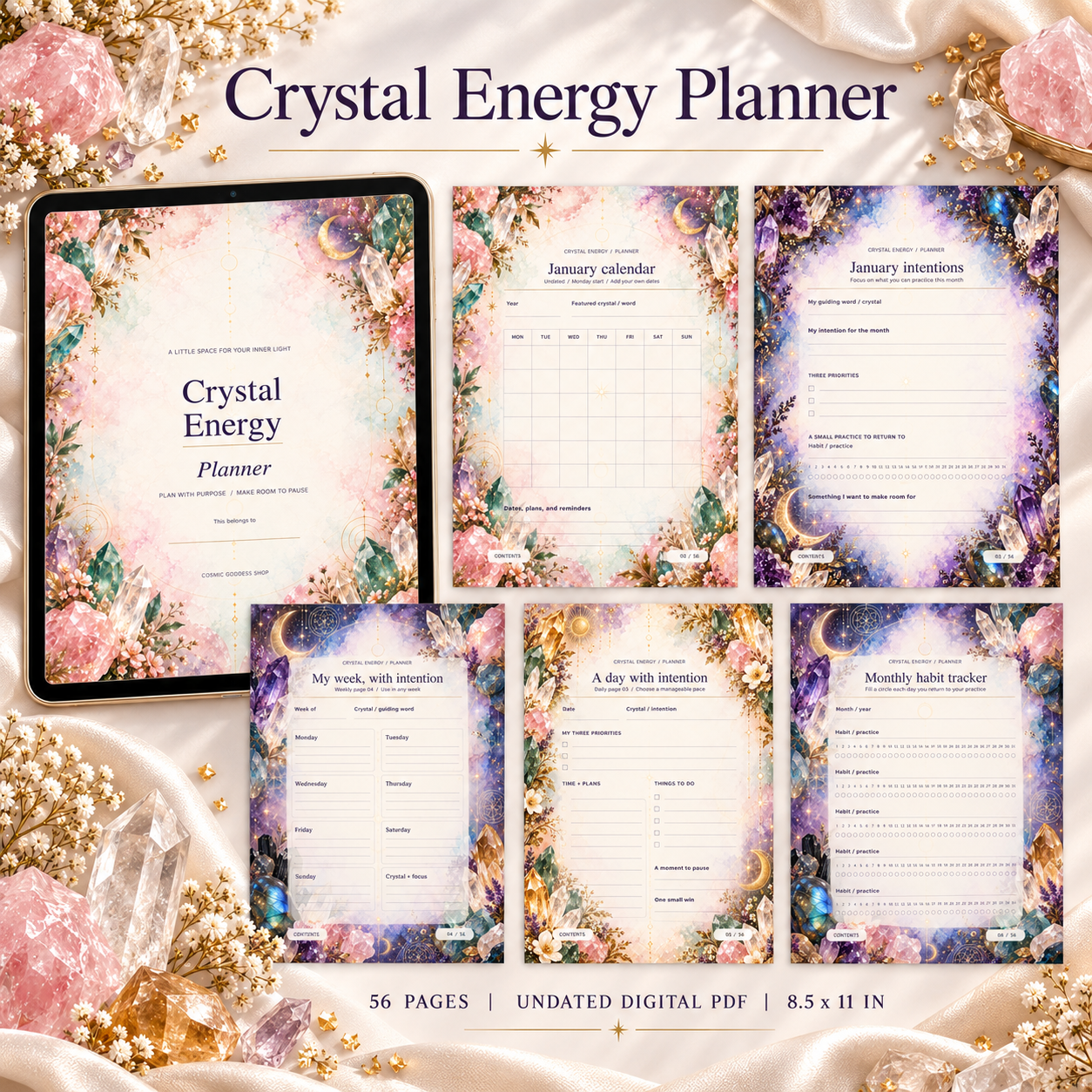 Crystal Energy Planner Printable Planner PDF | Instant Download