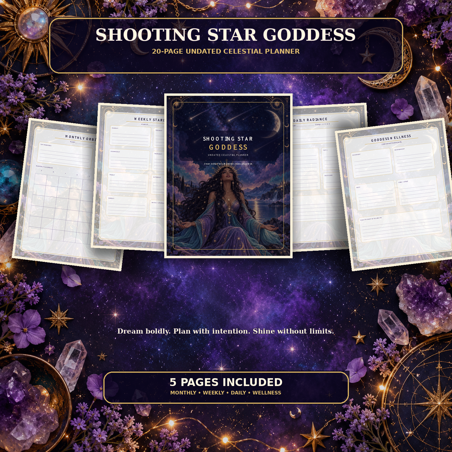 Shooting Star Goddess Planner Printable Planner PDF | Instant Download