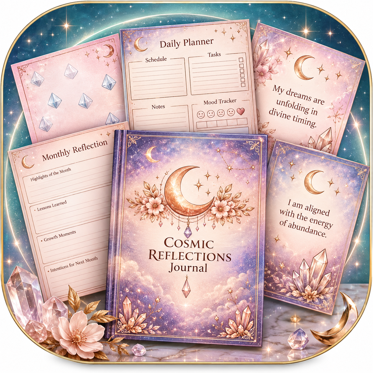 Cosmic Reflections Journal Printable Journal PDF | Instant Download