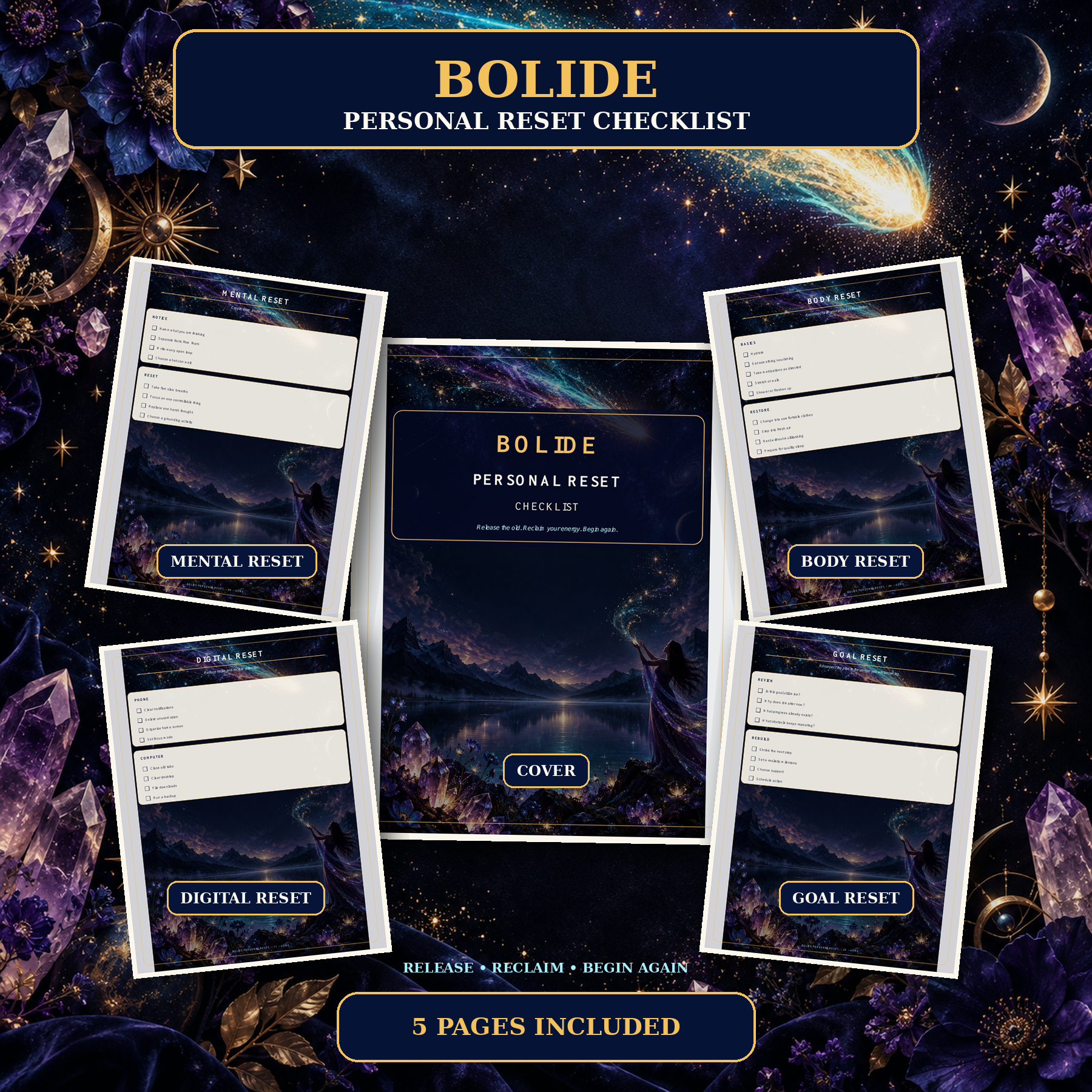 Bolide Reset Checklist Printable Planner PDF | Instant Download