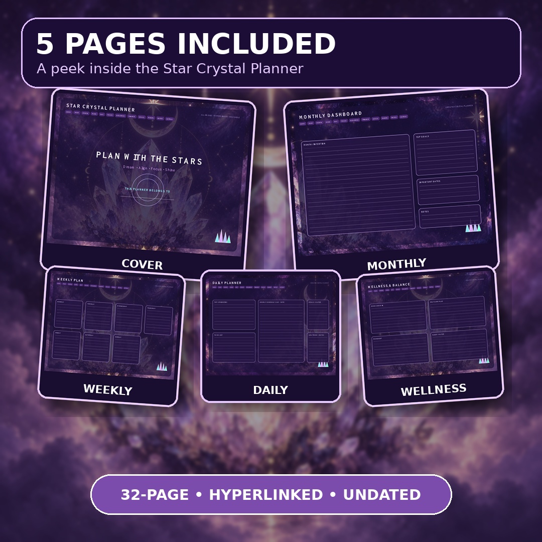 Star Crystal Planner Printable Planner PDF | Instant Download