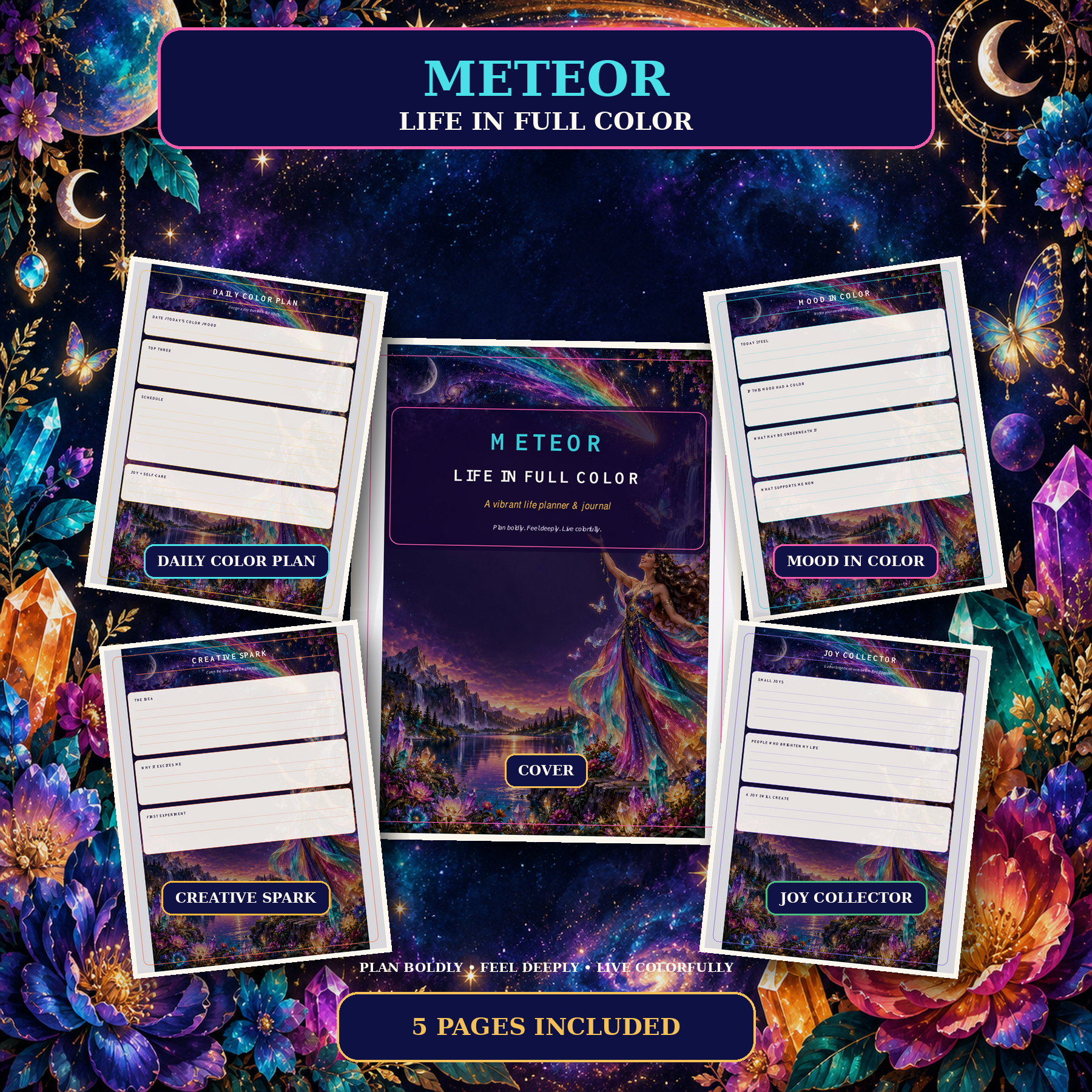 Meteor: Life in Full Color Printable Journal PDF | Instant Download