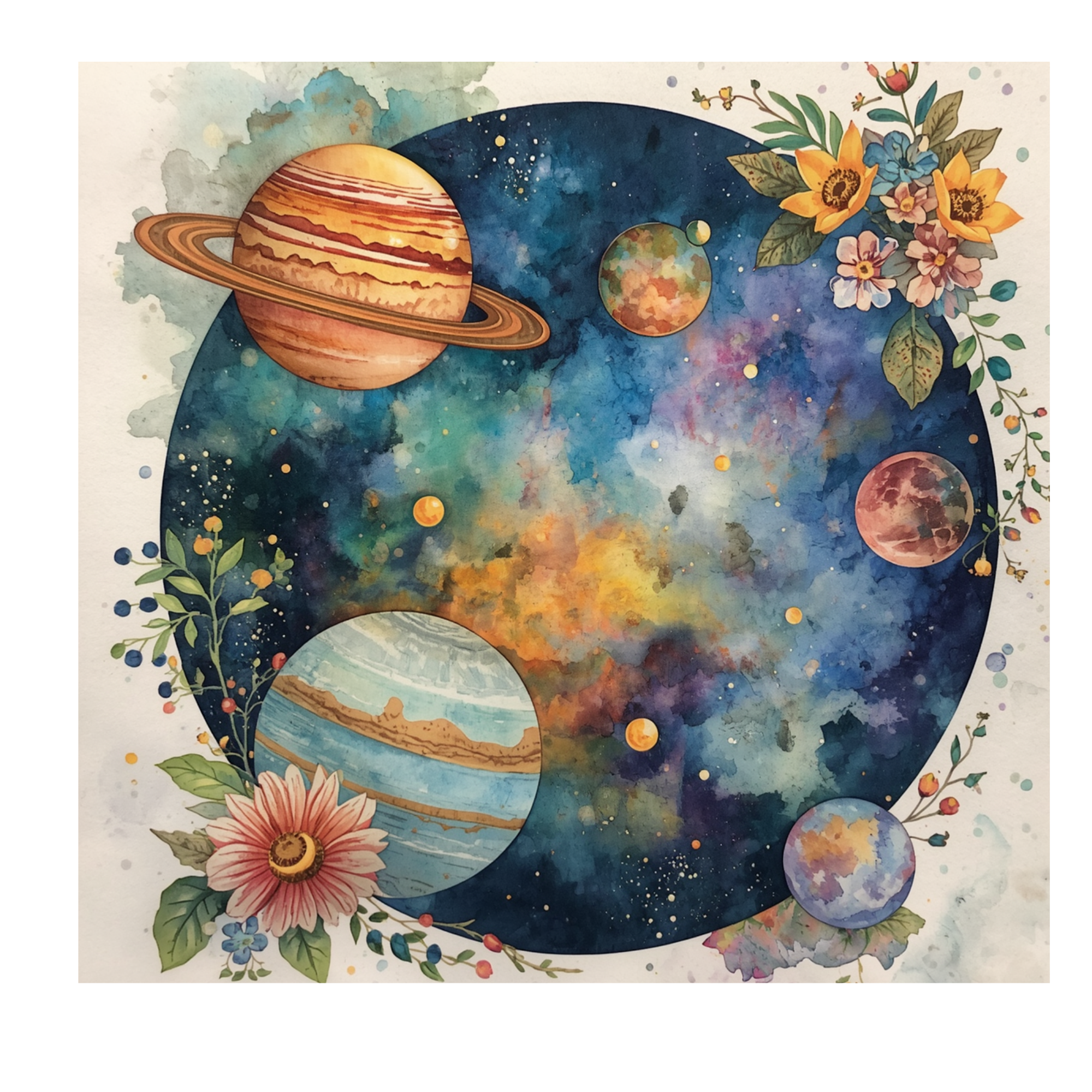 Celestial Garden Orbit Printable Wall Art | Instant Download