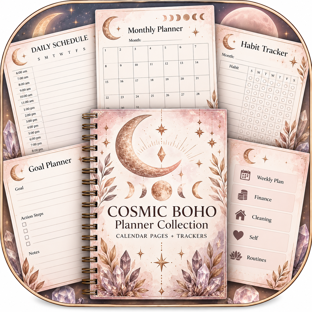 Cosmic Boho Moon Planner