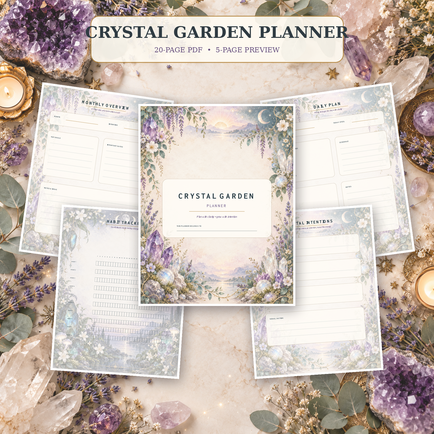 Crystal Garden Planner Printable Planner PDF | Instant Download