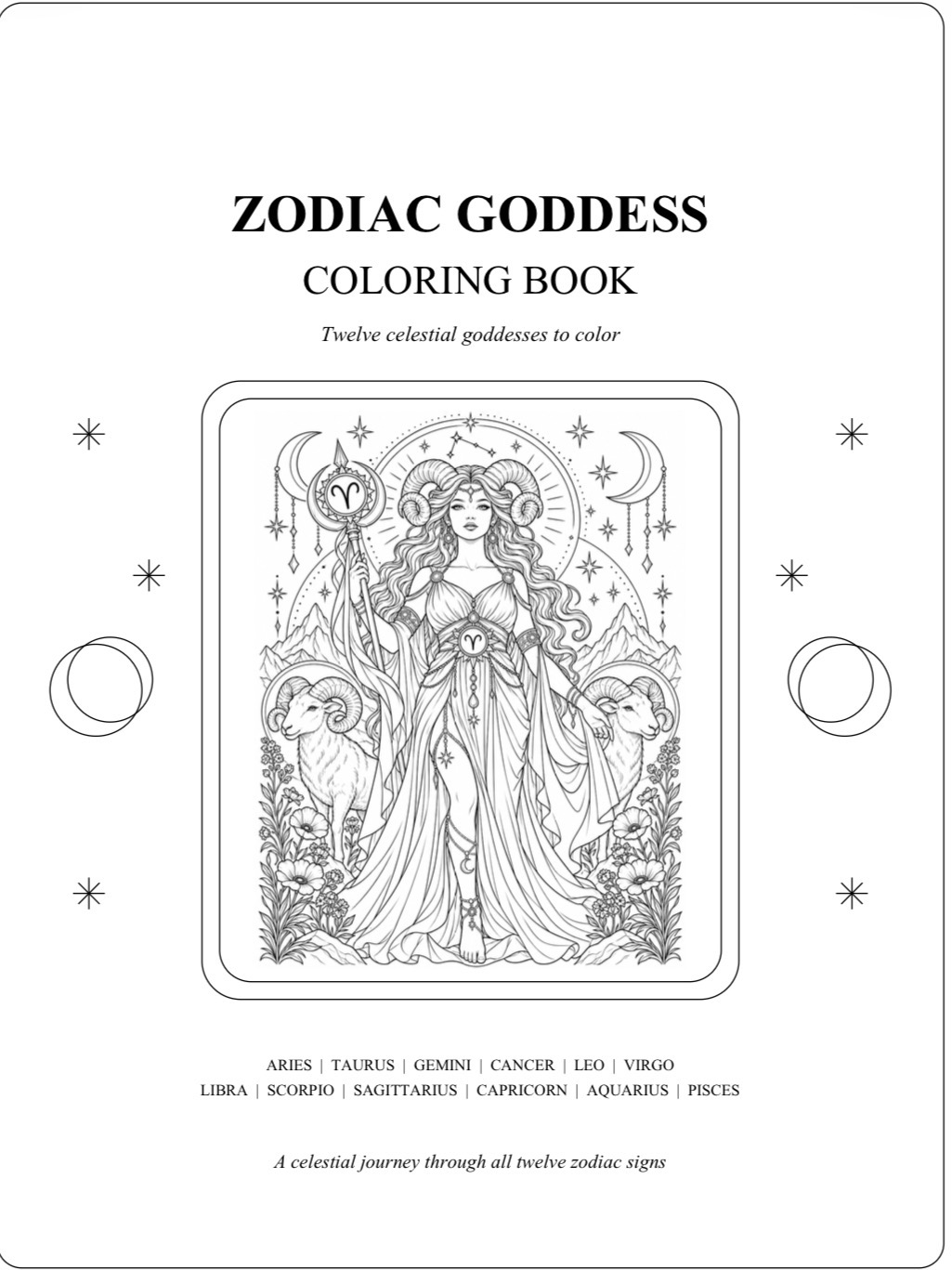 Zodiac Goddess Coloring Book