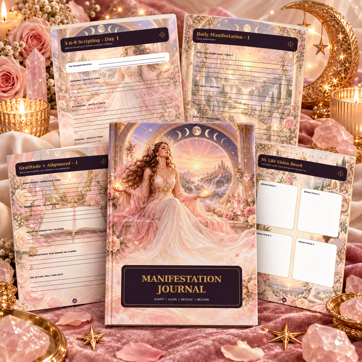 Celestial Rose Manifestation Journal Printable Journal PDF | Instant Download