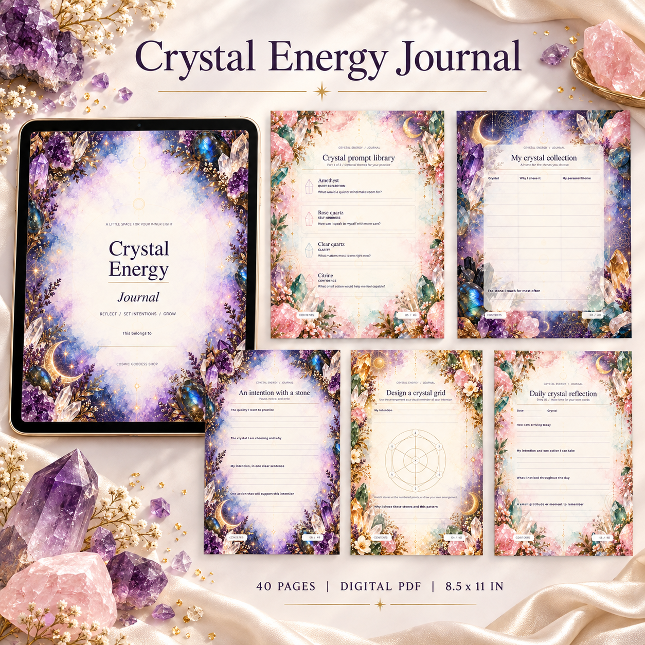 Crystal Energy Journal Printable Journal PDF | Instant Download